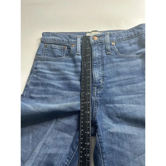 Madewell Jeans Women's 27 Classic Straight Jean Medium Wash Denim Distressed - Picture 3 of 8